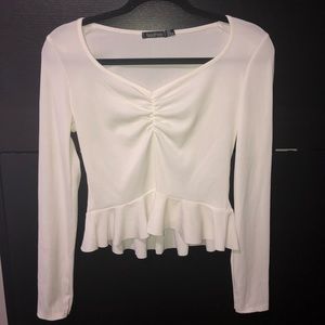 White Peplum top